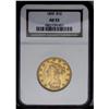 Image 1 : 1855 $10 AU53 NGC. Glimmers of peach-tinged luster dom