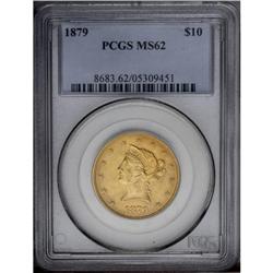 1879 $10 MS62 PCGS. A meticulously struck and satiny a