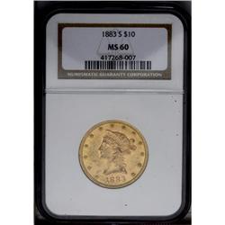 1883-S $10 MS60 NGC.From The Steve Glenn Collection.