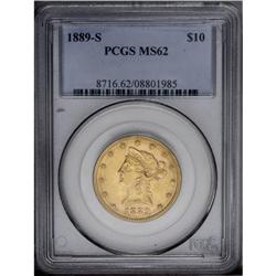 1889-S $10 MS62 PCGS. This sharply struck representati