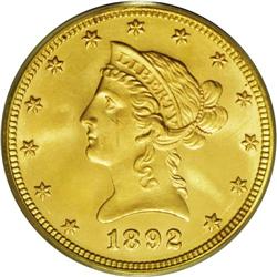 1892 $10 MS66 PCGS. Remarkably preserved for this othe