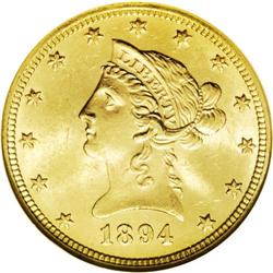 1894 $10 MS64 NGC. Despite a mintage of more than 2.4