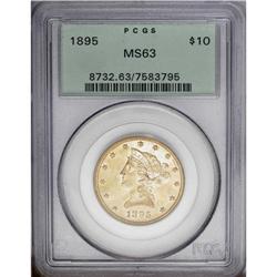 1895 $10 MS63 PCGS. This peach-gold type coin delivers