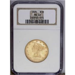1895 $10 MS63 NGC. This meticulously struck and fully