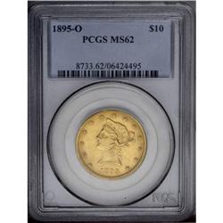 1895-O $10 MS62 PCGS. A satiny and crisply struck exam