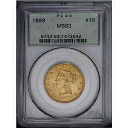 1899 $10 MS63 PCGS. This lustrous older holder type co