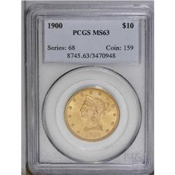 1900 $10 MS63 PCGS. The luster flow is nearly uninterr