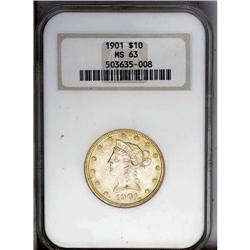 1901 $10 MS63 NGC. This boldly struck gold type coin d