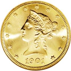 1901-S $10 MS65 NGC. With a razor sharp strike and fro