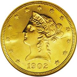 1902-S $10 MS64 NGC. This beautiful gold coin likely m