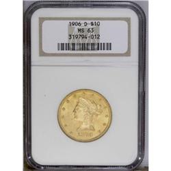 1906-D $10 MS63 NGC. Well struck except for a couple o