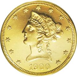 1900 $10 PR64 Cameo PCGS. Proofs of this date, with a