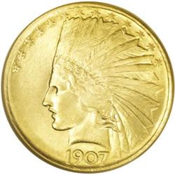 1907 $10 No Motto MS65 NGC. As 1907 was the first year