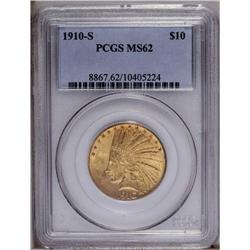 1910-S $10 MS62 PCGS. The design elements are sharply