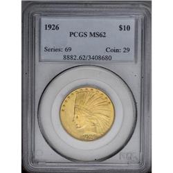 1926 $10 MS62 PCGS. This well struck green-gold type c