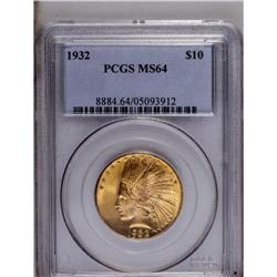 1932 $10 MS64 PCGS. Bright, frosty surfaces, while sho