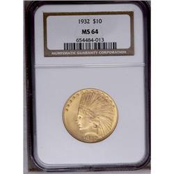 1932 $10 MS64 NGC. Frosty and bright with a good strik
