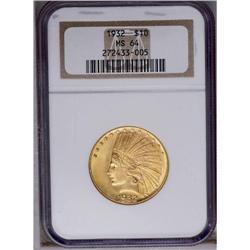 1932 $10 MS64 NGC. Flashy luster in the fields with cr