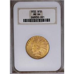 1932 $10 MS64 NGC. Examination will find some faint ha