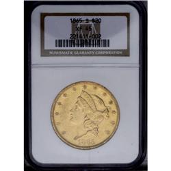 1865-S $20 XF45 NGC.From The Steve Glenn Collection.
