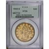 1866-S $20 Motto VF35 PCGS. A moderately abraded examp