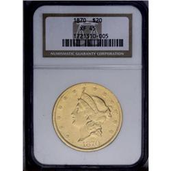 1870 $20 XF45 NGC.From The Steve Glenn Collection.