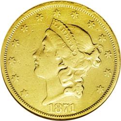 1871-CC $20 --Tooled, Filed, Cleaned--ANACS. Net VF20.