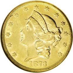 1873-S $20 Open 3 AU58 NGC. Although the Open 3 Philad