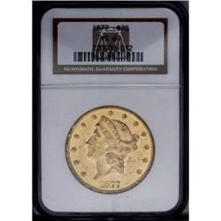1877 $20 MS60 NGC.From The Steve Glenn Collection.