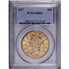Image 1 : 1877 $20 MS61 PCGS. Well struck with satiny luster, pl
