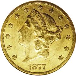 1877-CC $20 AU53 NGC. Not overly difficult to locate i