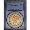 Image 1 : 1877-S $20 MS61 PCGS. Peach-gold surfaces display stro