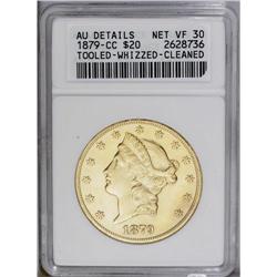 1879-CC $20 --Tooled, Whizzed, Cleaned--ANACS. AU Detai