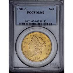 1884-S $20 MS62 PCGS. Boldly struck with splendid lust