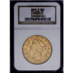 1885-S $20 MS62 NGC. The luster remains thick on the s