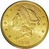 Image 1 : 1885-S $20 MS63 PCGS. Satiny and well frosted with min