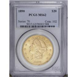 1890 $20 MS62 PCGS.From The Steve Glenn Collection.