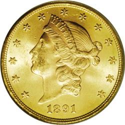 1891-S $20 MS64 PCGS. The importance of this offering