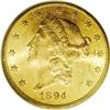 Image 1 : 1894-S $20 MS63 PCGS. Although examples at this grade