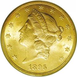 1895 $20 MS64 PCGS. Virtually unobtainable as a Gem, t
