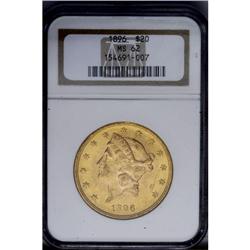 1896 $20 MS62 NGC.From The Steve Glenn Collection.