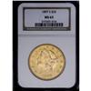 1897-S $20 MS63 NGC. Pleasing apricot-gold patina runs