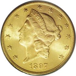 1897-S $20 MS64 PCGS. The 1897-S is the second most fr