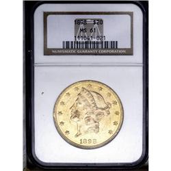 1898 $20 MS61 NGC.From The Steve Glenn Collection.