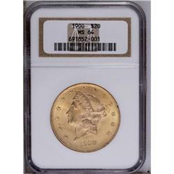 1900 $20 MS64 NGC. Well struck with a nice lustrous ap