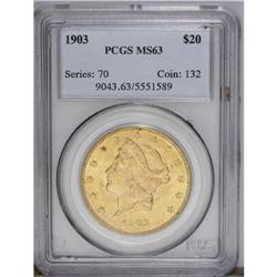 1903 $20 MS63 PCGS.From The Steve Glenn Collection.