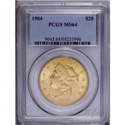 1904 $20 MS64 PCGS. An instantly appealing type coin c