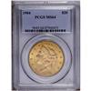 1904 $20 MS64 PCGS. Pleasing yellow and peach-gold sur