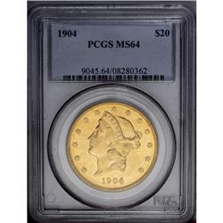 1904 $20 MS64 PCGS. A popular issue due to the high qu