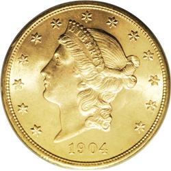 1904 $20 MS65 PCGS. The 1904 is one of the most common